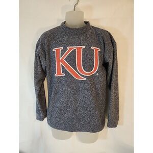 Kansas University KU Woolly Threads Dark Gray Pullover Sweatshirt Size M